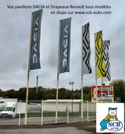  Drapeaux Renault pour Grands Mâts Drapeaux Losanges Pavillons Dacia