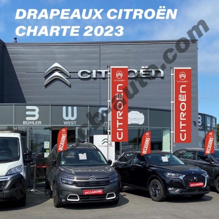  Drapeaux Citroën 2023 Pavillons Citroën Oriflammes Citroën Plv Auto Citroën