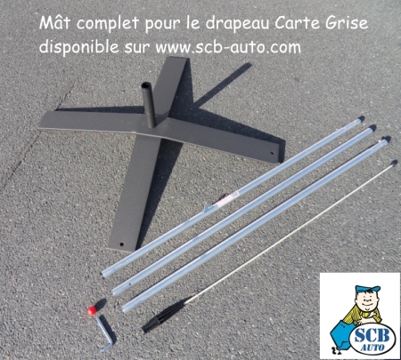  Drapeaux Carte Grise Beach Xxl Mât + Drapeau Carte Grise Plv Auto Pub Auto