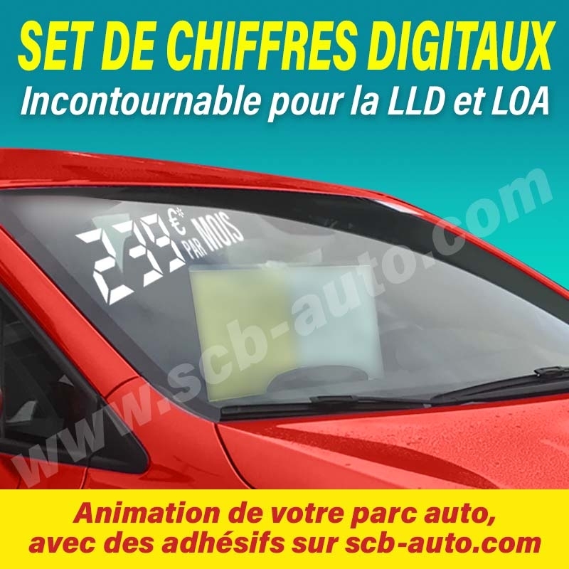 Plv Auto: Set de Chiffres Digitaux Adhésifs pour Afficher prix de