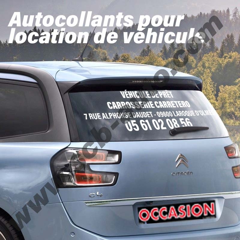 Lettrage de couleur pour vitre arrière de voiture