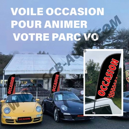  Plv Auto à - 40% Drapeaux Occasion Signalétique Auto Animation parc Auto