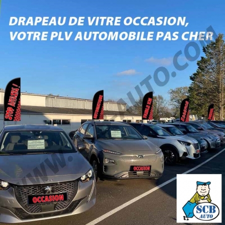 Plv Auto à - 40% Drapeaux Occasion Signalétique Auto Animation parc Auto