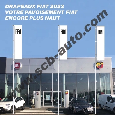  En stock: Drapeaux Fiat XXL Pavillons Fiat et Oriflammes Plv Auto Fiat 2025