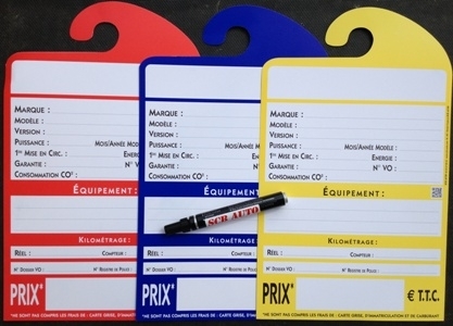 ☞ Plv Auto: Affiches de Prix au Rétro Porte Prix Automobile Cintre Vo Afficher ses Prix Vo