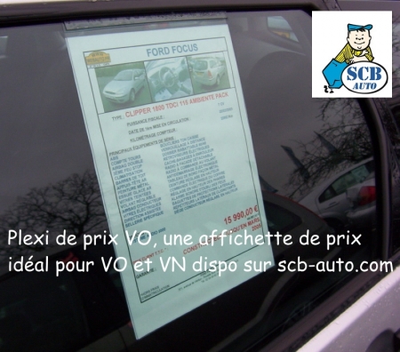   Plv Auto Affiche de Prix Vo Supports de Prix Vo Vn Affichette de Vente Vo