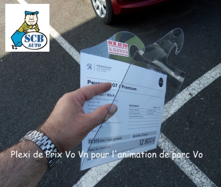 ☺ Plv Auto Affiche de Prix Vo Porte Prix Vo Vendeur Muet Plexi de Prix Vo