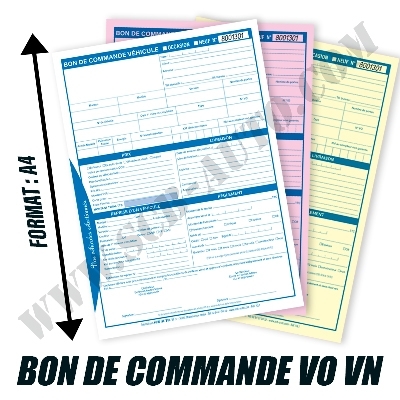 Bon de Commande Véhicule Occasion Certificat de Vente Bon de Commande Vo Vn