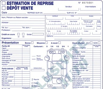  Fiche Estimation Reprise Vo Mandat Dépot Vente Certificat de Reprise Véhicule