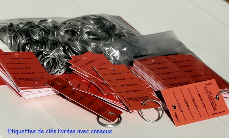 Porte-clés avec étiquette - porte-clef key clip rouge