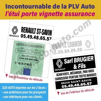 Plv Auto à - 30% sur Porte Vignette d'Assurance Personnalisé Etui