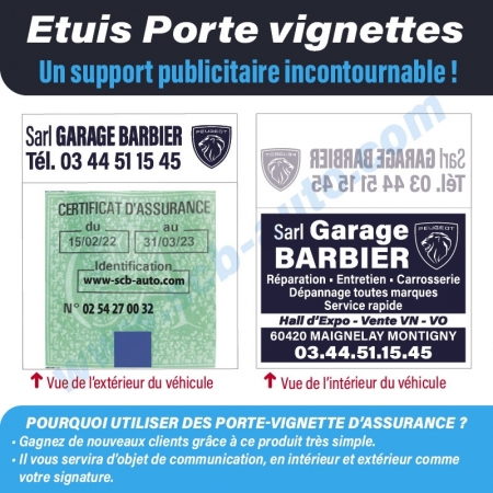 Plv Auto à - 30% sur Porte Vignette d'Assurance Personnalisé Etui porte  vignette assurance