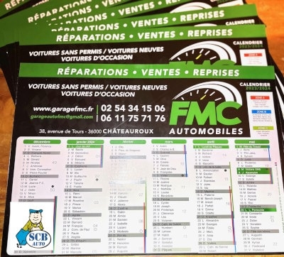  Plv Auto Calendriers A4 Pub Auto Personnalisée Calendrier à son nom garage