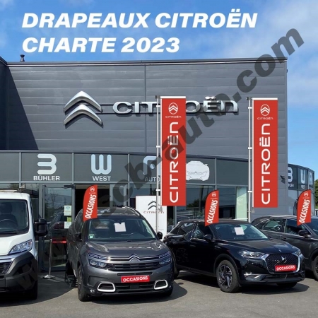  Drapeaux Citroën 2025 Pavillons Citroën Oriflammes Citroën Plv Auto Citroën