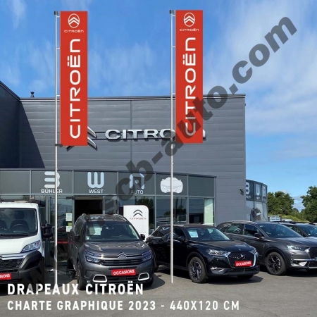  En stock: Drapeaux Citroën XXL Pavillons Citroën et Oriflammes Citroën 2025