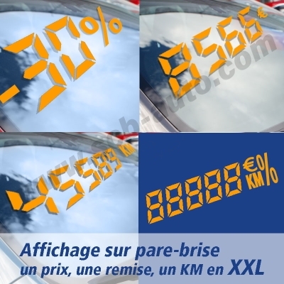 Plv Auto à - 20% sur Sets de Chiffres Digitaux Prix Laser Adhésifs Autocollants Vo en Xxl