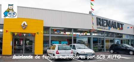 ☞ Guirlande de Fanions Multicolores Plv Automobile Pas Cher Animation de Parc Auto