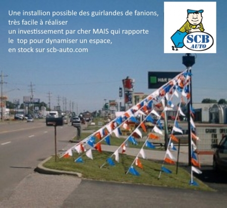 ☞ Guirlande de Fanions Multicolores Plv Automobile Pas Cher Animation de Parc Auto