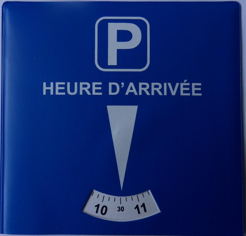 Disque de stationnement publicitaire, disque personnalisé zone bleu