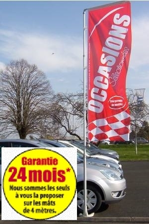  39% Lot de 3 mats + 3 drapeaux occasion Pavillons Occasion Oriflammes Vo