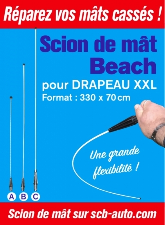 ☞ Plv Auto: Mât de Parking Beach Line Vo Vn Porte Drapeaux Plume Winflag 