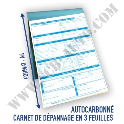 -45% sur Carnet Fiche d'Intervention Assistance Vehicule Dépannage Remorquage