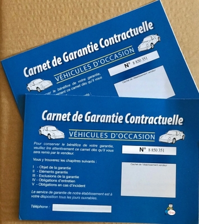  - 20% sur Carnet de Garantie Vo Carnets auto-garantie Garantie de Véhicule