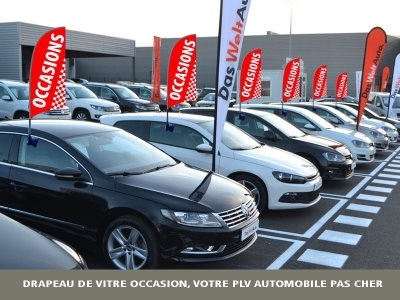 ☞ Plv Automobiles à - 40% Drapeaux Occasion Signalétique Auto Animation parc Auto