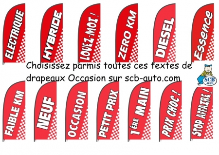 ☞ Plv Automobiles à - 40% Drapeaux Occasion Signalétique Auto Animation parc Auto