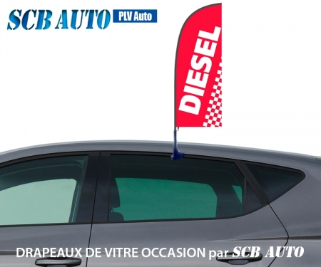 ☞ Plv Automobiles à - 40% Drapeaux Occasion Signalétique Auto Animation parc Auto