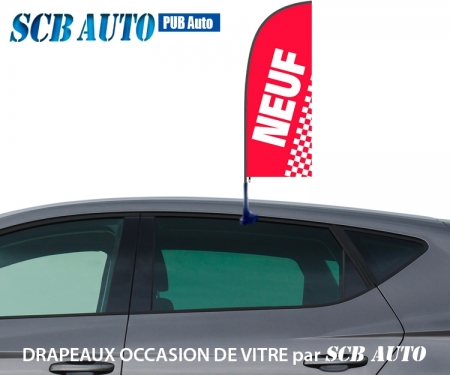 ☞ Plv Automobiles à - 40% Drapeaux Occasion Signalétique Auto Animation parc Auto