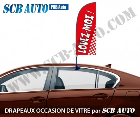 ☞ Plv Automobiles à - 40% Drapeaux Occasion Signalétique Auto Animation parc Auto