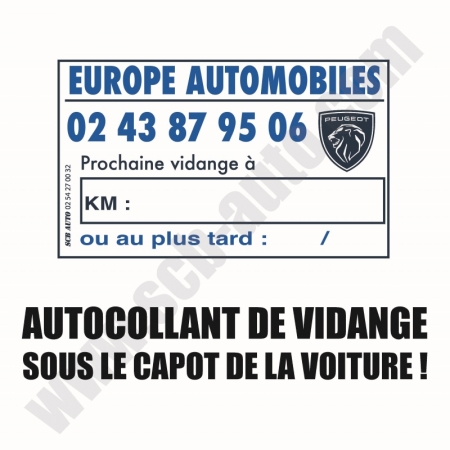  Etiquettes de Vidange à mon Nom Adhésif Vidange Autocollant Etiquettes Garage