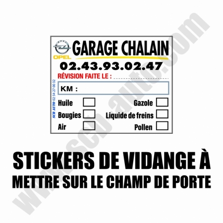  Etiquettes de Vidange à mon Nom Adhésif Vidange Autocollant Etiquettes Garage