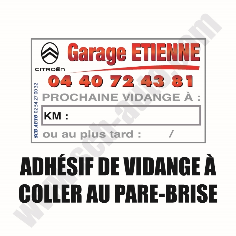 X10 X20 X50 X100 Etiquettes Vidange Autocollant Entretien Voiture