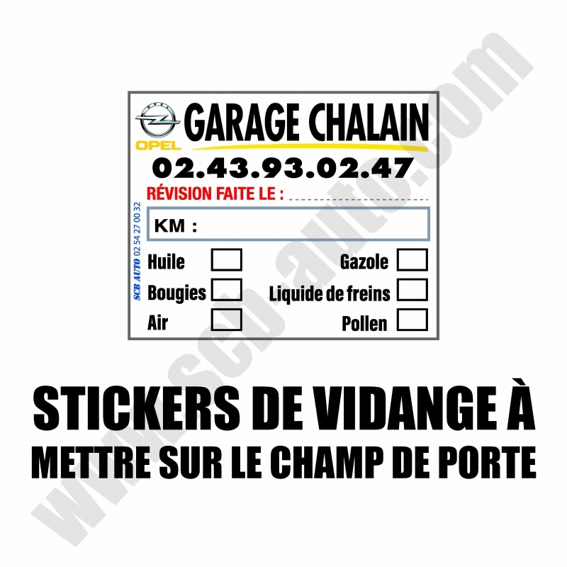 X10 X20 X50 X100 Etiquettes Vidange Autocollant Entretien Voiture