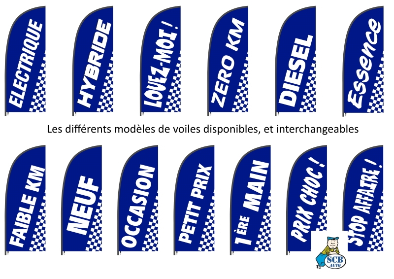 Drapeau Occasion sur Vitre Signalétique Automobile Drapeau Bleu/ blanc — photo 10