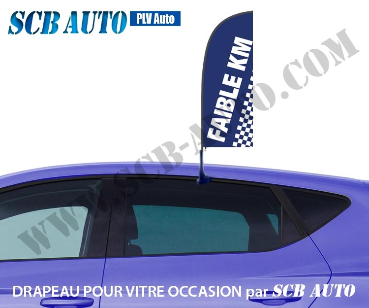 Drapeau Occasion sur Vitre Signalétique Automobile Drapeau Bleu/ blanc — photo 5