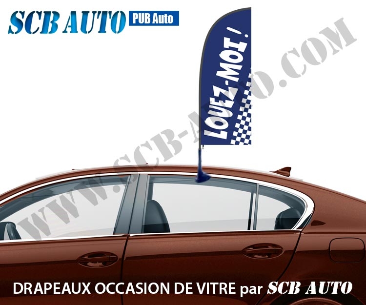 Drapeau Occasion sur Vitre Signalétique Automobile Drapeau Bleu/ blanc — photo 7