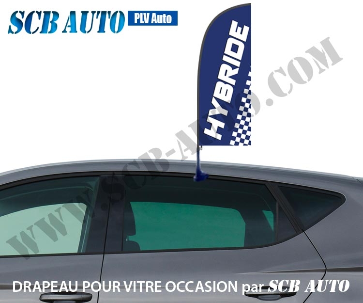 Drapeau Occasion sur Vitre Signalétique Automobile Drapeau Bleu/ blanc — photo 8