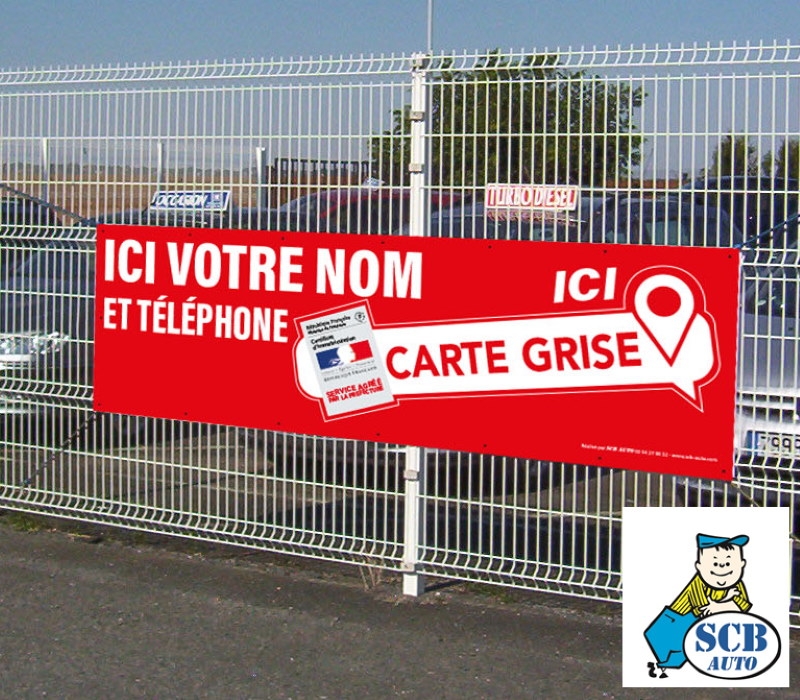 Banderole Personnalisée ICI votre Carte Grise