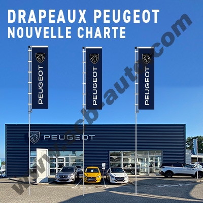 Drapeaux Peugeot pour mât grande hauteur