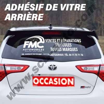 Signature Adhésive Lunette arrière pour prêt et Location de véhicule