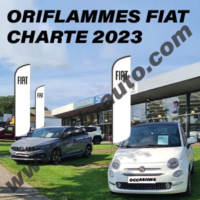 Drapeau FIAT Beach Line Plume Nouvelle Charte