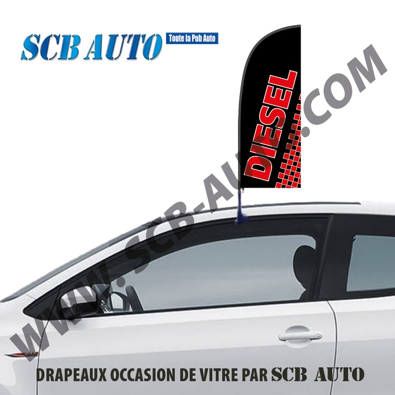 Drapeau Occasion sur Vitre Plv Automobile et voiles Noir Rouge — photo 8