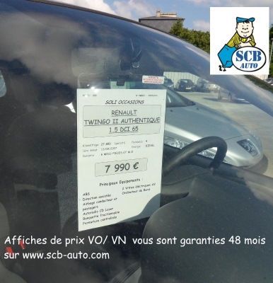 Affiche de prix rétroviseur à la française RIGIDE