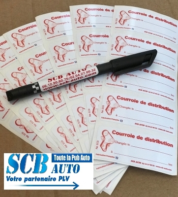 Etiquettes courroie de distribution