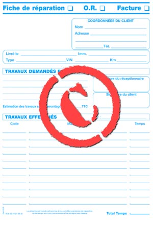 Fiche O.R / Réparation Facture.