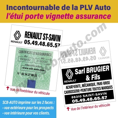 Porte vignette d'assurance et ticket horodateur
