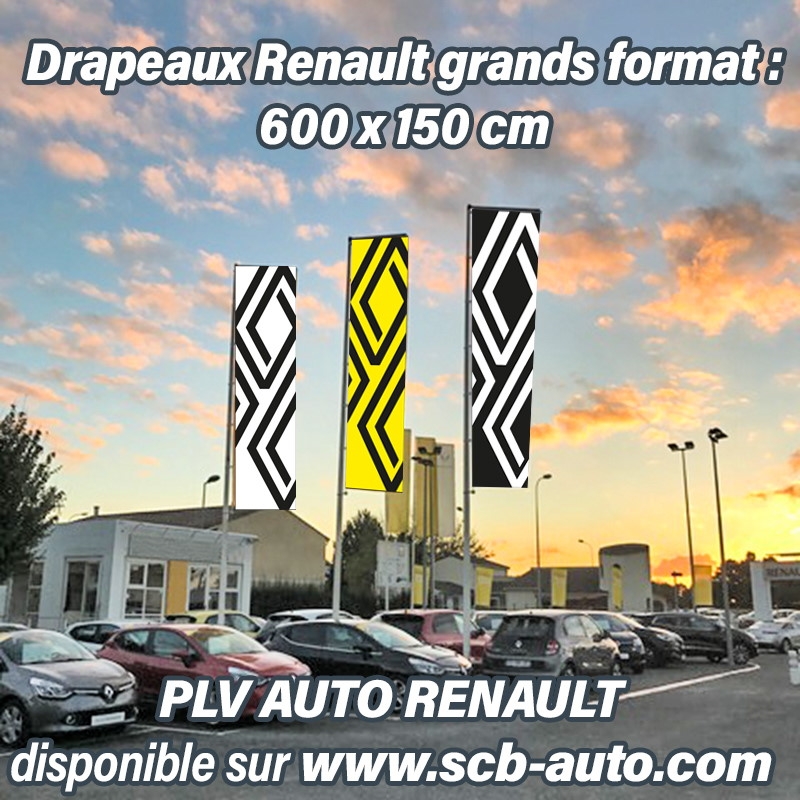 Drapeaux renault pour mâts grande hauteur